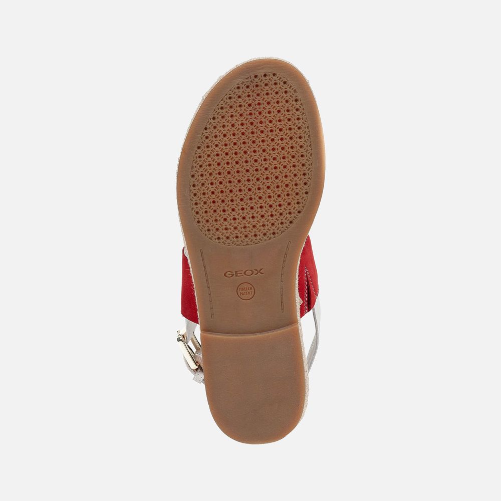 Geox Bayan Sandalet Kırmızı/Beyaz - Kolleen - FJA-094563